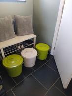 Bacs de rangement 16l, IKEA KNODD, 3 pcs, 2 verts et 1 blanc, Comme neuf, Enlèvement