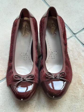 Clarcks, bordeaux rode pumps.maat 38,5 beschikbaar voor biedingen