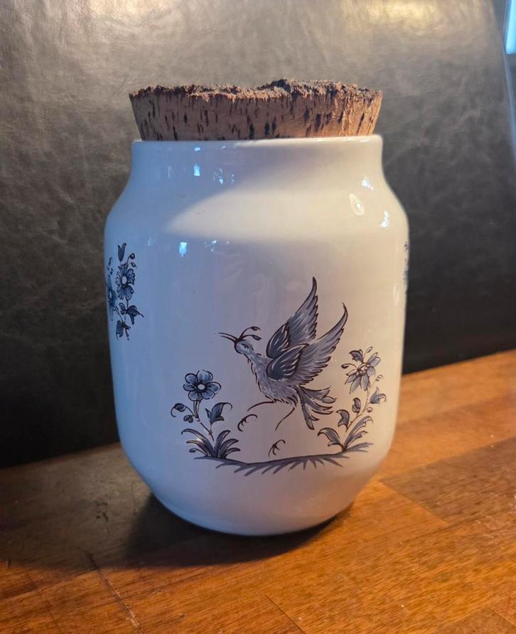 Bocal de rangement à motif Moustiers bleu, Maison & Meubles, Accessoires pour la Maison | Autre, Enlèvement ou Envoi