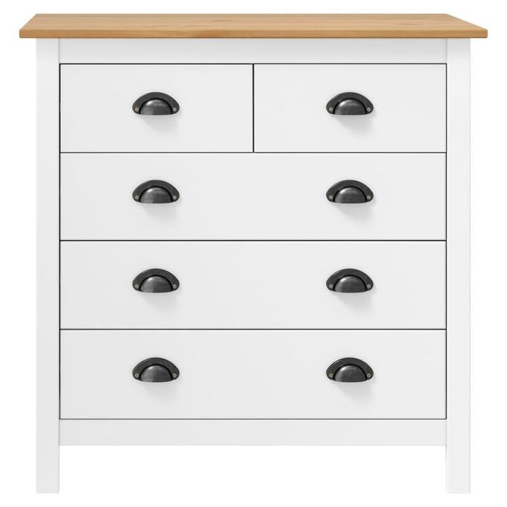 Dressoir Hill 79x40x80 cm massief grenenhout wit, Huis en Inrichting, Zitzakken, Wit, Verzenden