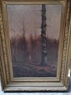 * Oud schilderij: woud in de winter, Ophalen of Verzenden
