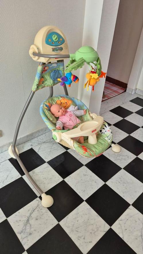 Balancelle Rainforest Jungle, Kinderen en Baby's, Wipstoeltjes, Zo goed als nieuw, Schommelstoel, Fisher-Price, Met gordel(s) of riempje(s)