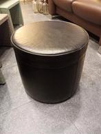 Kalfslederen rondezit poef, Huis en Inrichting, Ophalen, Zo goed als nieuw