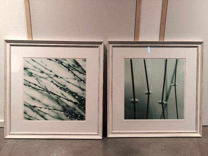 Set van 2 grote ingekaderde natuur kunstfoto's – 7272 cm, Antiek en Kunst, Kunst | Tekeningen en Fotografie, Ophalen
