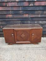 Vintage eiken dressoir / kastje met glasblad, Ophalen, 50 tot 75 cm, Zo goed als nieuw, Out & Nief