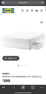 Tweepersoonsbed, Huis en Inrichting, Ophalen, Wit, Tweepersoons, Zo goed als nieuw