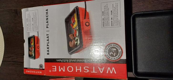 Whatshome Bakplaat Grillplaat - Slechts 750watt, Elektronische apparatuur, Grillplaten, Zo goed als nieuw, Ophalen