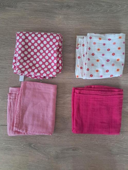 Set van 4 hydrofiele doeken - roze tinten, Kinderen en Baby's, Kinderkamer | Beddengoed, Nieuw, Wit, Ophalen