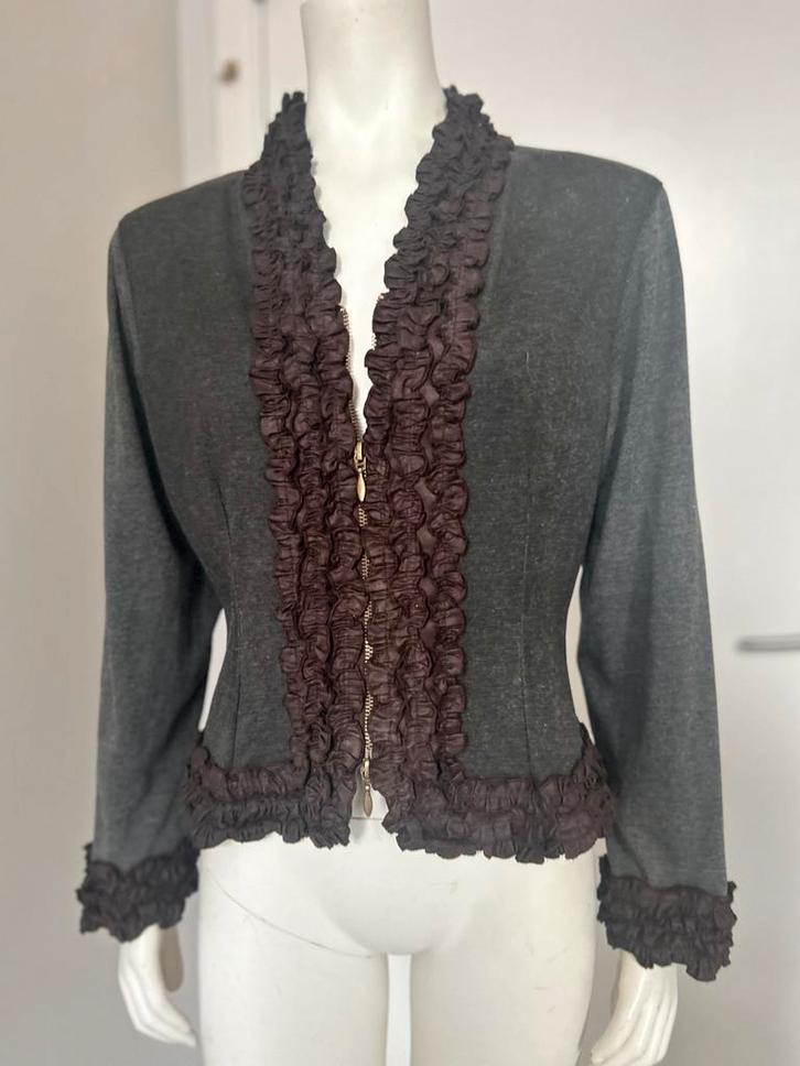 Anne Fontaine grijze korte jas maat 3 of L, Kleding | Dames, Jasjes, Kostuums en Pakken, Zo goed als nieuw, Grijs, Ophalen of Verzenden