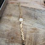 Goud horloge armband 18 kar 20 graag goud, Ophalen, Goud, Goud