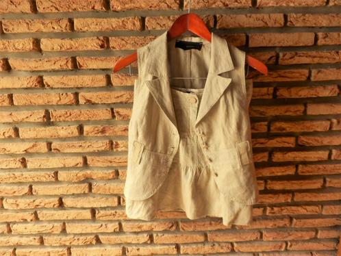 (1) - bolero et jupe femme t.38 beige doré - andreanna -, Kleding | Dames, Jasjes, Kostuums en Pakken, Zo goed als nieuw, Kostuum of Pak