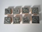 Vintage houten stempelset, Ophalen of Verzenden, Gebruikt, Houten stempel