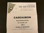 Cadeaubon 100€ huidinstituut De Methode in Alken, Tickets en Kaartjes, Eén persoon, Cadeaubon