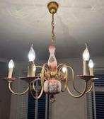 1940-1950 kroonluchter antiek italie Porselein roze bloemen, Huis en Inrichting, Lampen | Kroonluchters, Ophalen of Verzenden