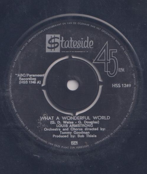 Louis Armstrong – What a wonderful world / Cabaret – Single, Cd's en Dvd's, Vinyl Singles, Gebruikt, Single, Jazz en Blues, 7 inch