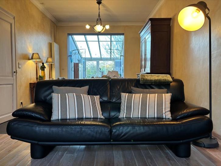 Ensemble canapé/fauteuil - Château d’Ax - Cuir véritable, Huis en Inrichting, Zetels | Zetels, Zo goed als nieuw, Rechte bank