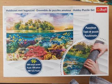 puzzle 1000 pièces - Trefl + tapis de puzzle et rouleaux, Enlèvement ou Envoi, 500 à 1500 pièces, Comme neuf, Puzzle