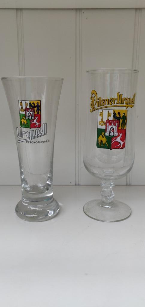 2 Zeldzaamheden  van URQUELL, Verzamelen, Glas en Drinkglazen, Zo goed als nieuw, Bierglas, Ophalen