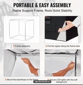 studio photos, TV, Hi-fi & Vidéo, Photo | Studio photo & Accessoires, Comme neuf, Studio photo complet, Enlèvement