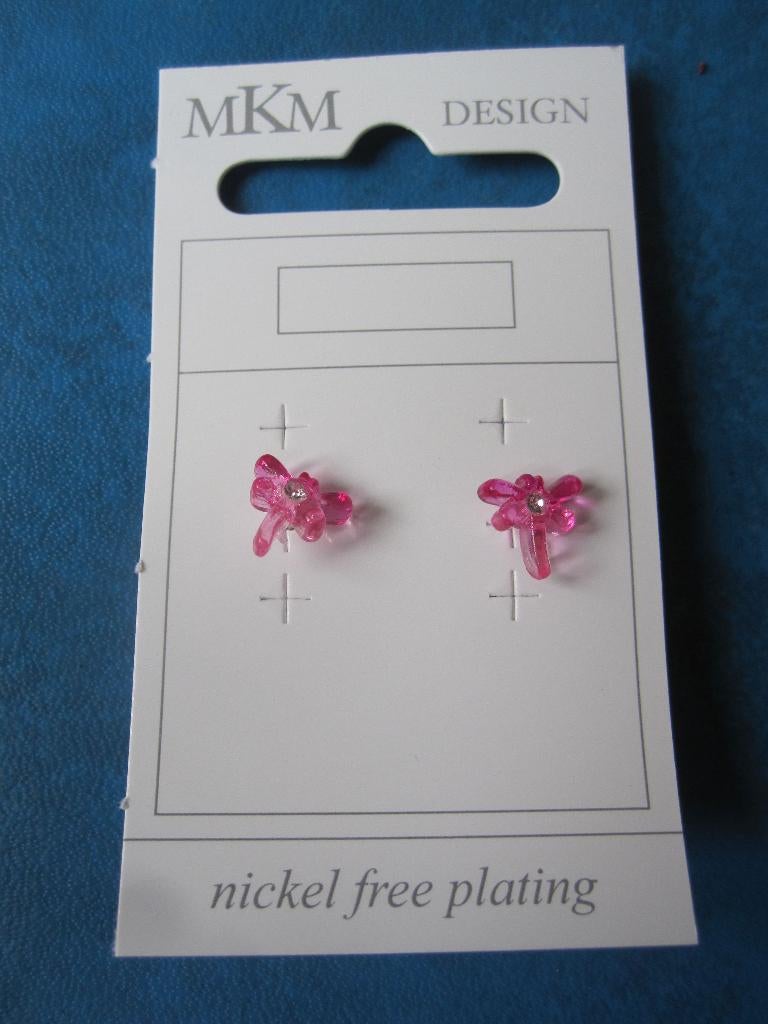 Roze soort bloem oorstekers (nieuw), Handtassen en Accessoires, Oorbellen, Overige materialen, Nieuw, Ophalen of Verzenden, Roze