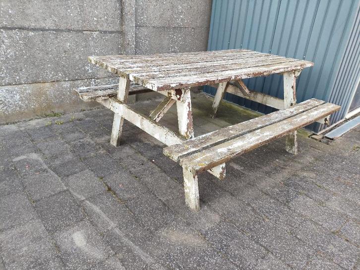 Gratis picknickbank, Tuin en Terras, Picknicktafels, Gebruikt, Rechthoekig, Hout, Ophalen
