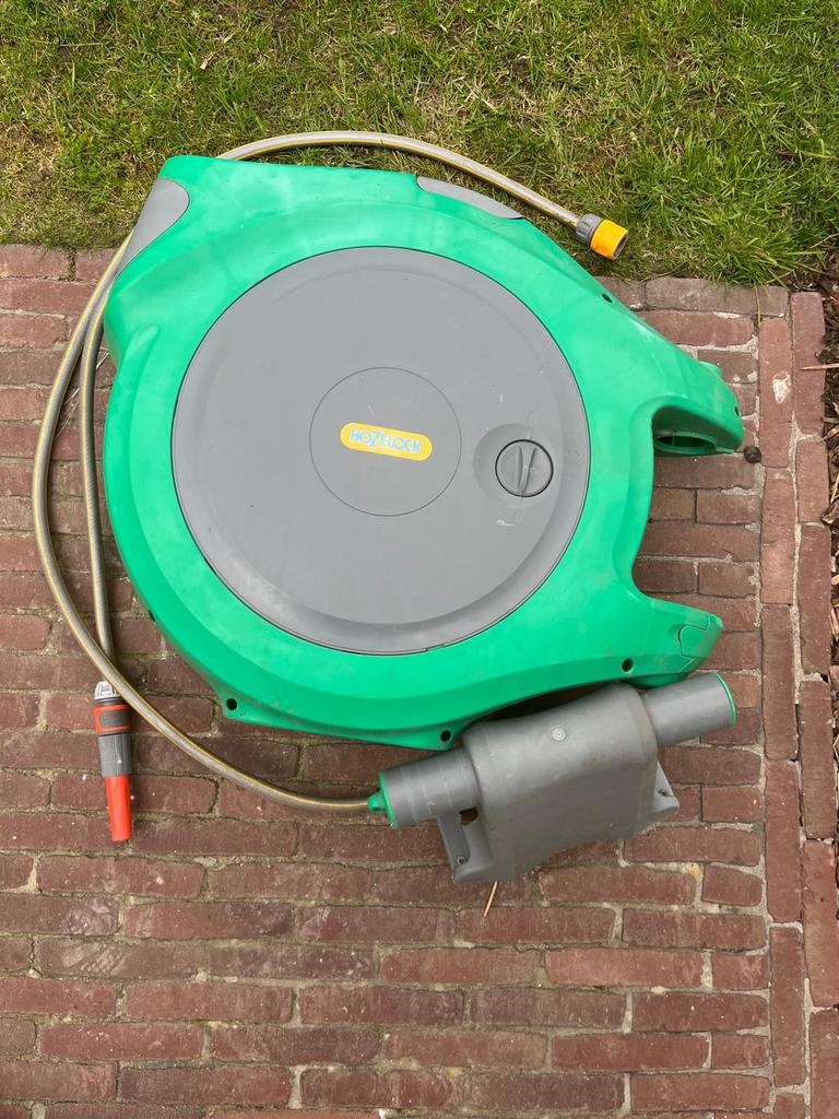Tuinslag haspel voor aan de muur te hangen., Tuin en Terras, Ophalen, Gebruikt, Tuinslanghaspel