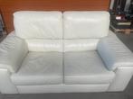 Witte leren zetel - 2 zit, Huis en Inrichting, Zetels | Zetels, Ophalen, Zo goed als nieuw