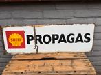Ancien panneau d'affichage en émail SHELL, Enlèvement ou Envoi, Utilisé, Panneau publicitaire
