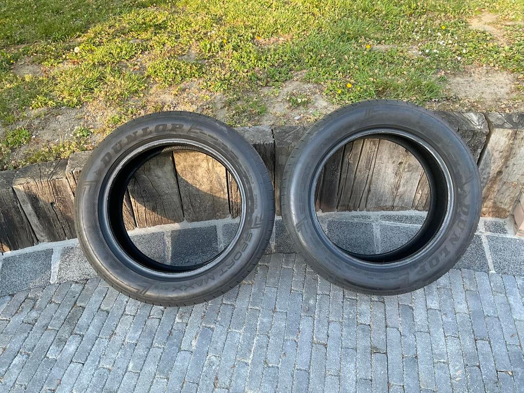 Deux pneus été Dunlop 225/55/17, Véhicule de tourisme, Pneus été, Enlèvement, Utilisé
