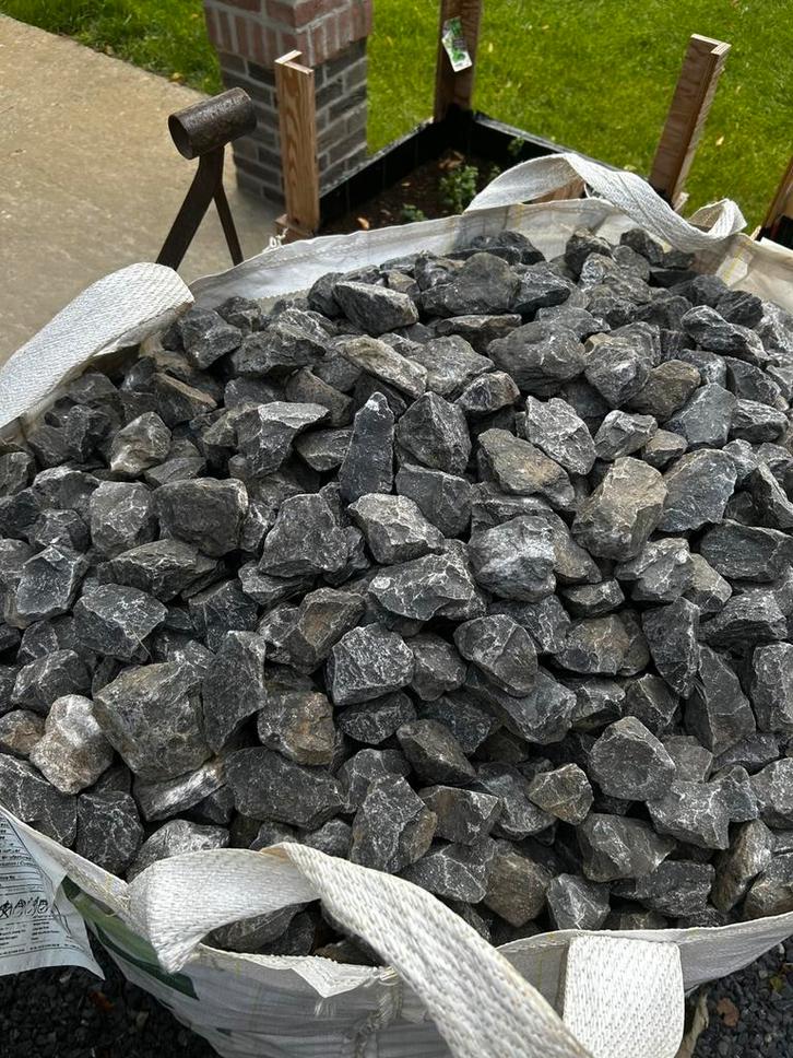 1 m³ Blauw Breuksteen 40/60, Tuin en Terras, Grind, Keien en Split, Nieuw, Grind, Blauw, Ophalen