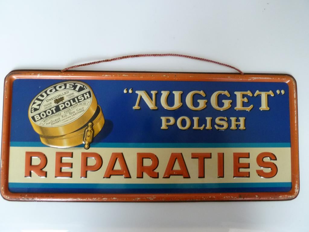 reclamebord no emaille bord schoen mancave retro vintage, Ophalen of Verzenden, Reclamebord