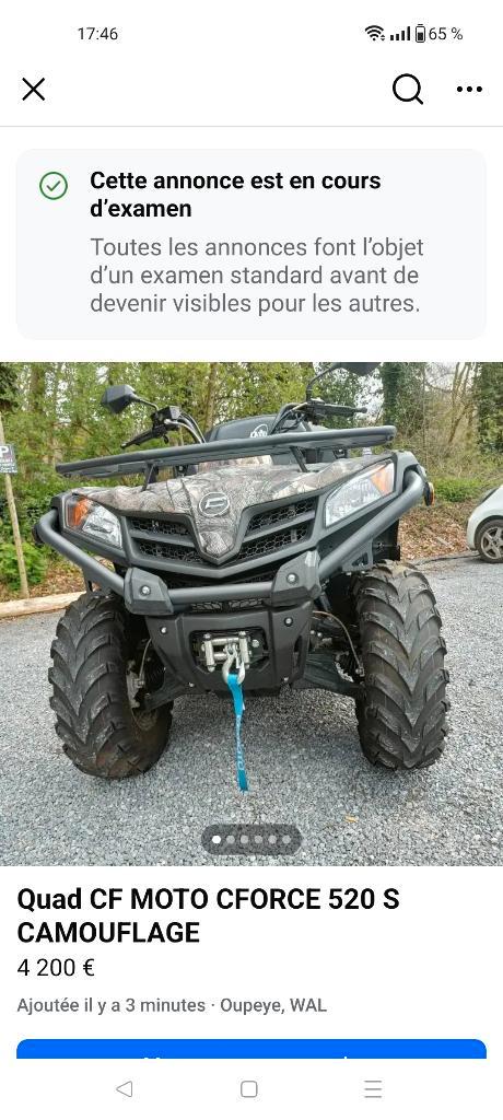 Quad ATV 4X4 cf moto CFORCE 520, Motos, Quads & Trikes, Enlèvement