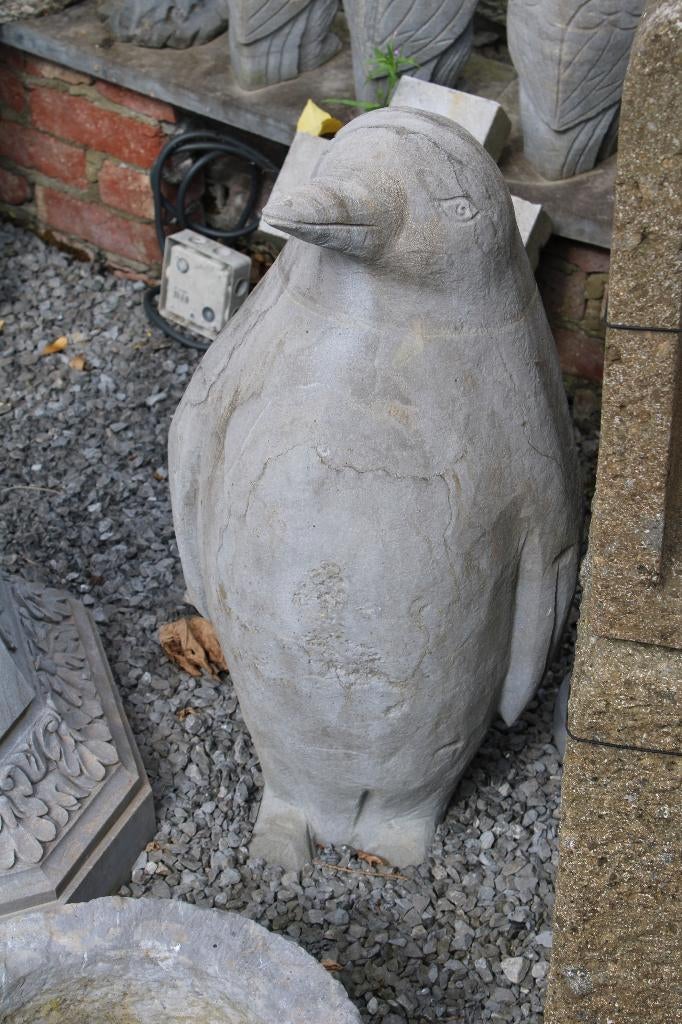 Blauwstenen beeld van een pinguïn, Ophalen, Nieuw, Steen, Dierenbeeld