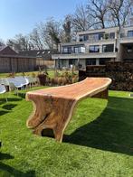 Mooi boomstamtafel voor buiten - tropisch hout, Tuin en Terras, Vierkant, Ophalen of Verzenden, Boomstaamtafel vof, Gentstraat 75, 9700 Oudenaarde