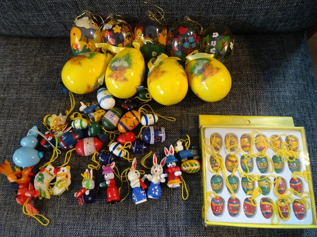 Curiosa Pasen paasdecoratie paaseieren paasversiering 1980, Diversen, Pasen, Zo goed als nieuw, Ophalen of Verzenden