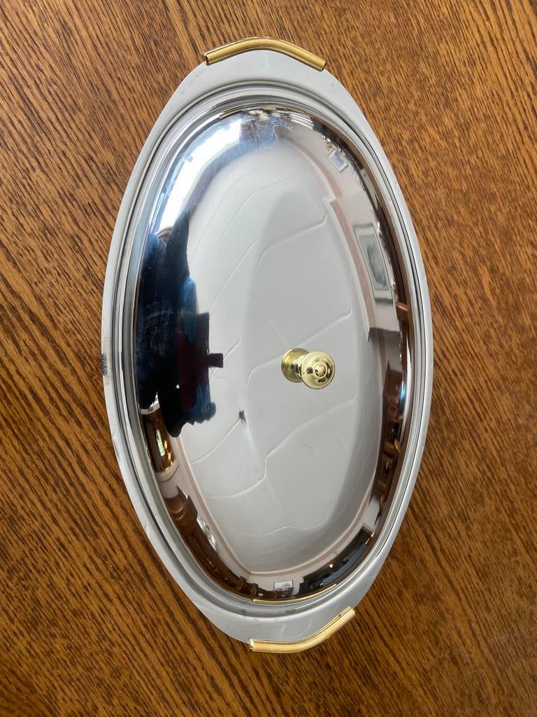 Inox schaal met deksel, Ophalen, Inox