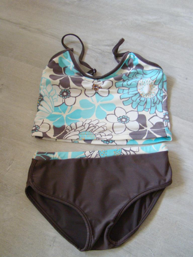 bikini bruin turquoise / lichtblauw– Rodeo Sports maat 128, Kinderen en Baby's, Gebruikt, Bikiniset, Meisje, Rodeo Sports