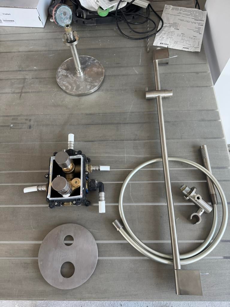 Hotbath IBS1A Buddy inbouw doucheset - geborsteld nikkel, Doe-het-zelf en Bouw, Ophalen of Verzenden, Zo goed als nieuw, Inox