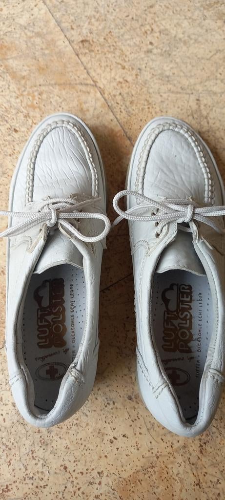 Lederen damesschoenen Mt 38 Luftpolster, Wit, LuftPolster, Gedragen, Wandelschoenen