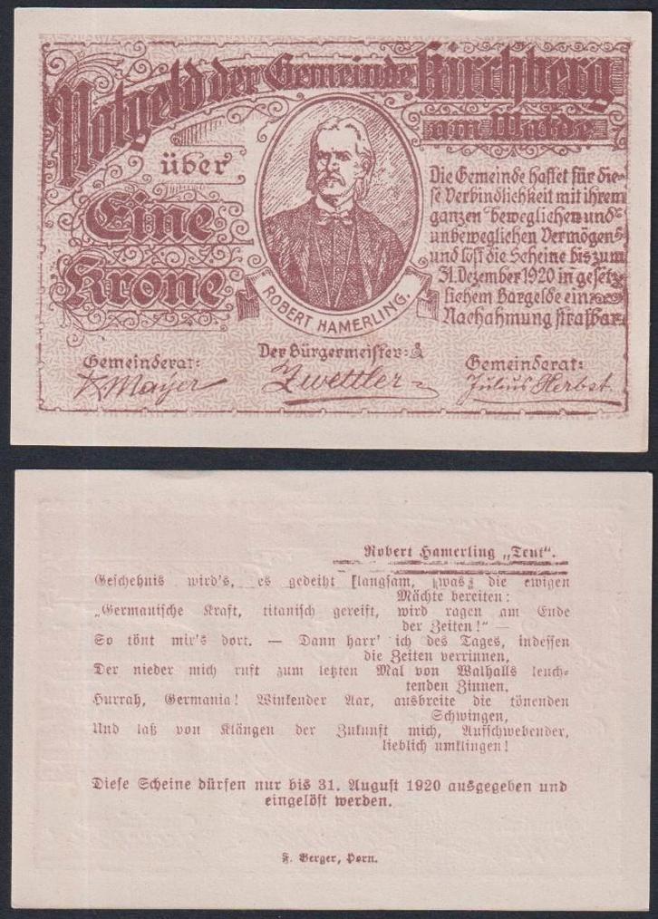 Kirchberg am Walde, Postzegels en Munten, Bankbiljetten | Europa | Niet-Eurobiljetten, Setje, Oostenrijk, Ophalen of Verzenden