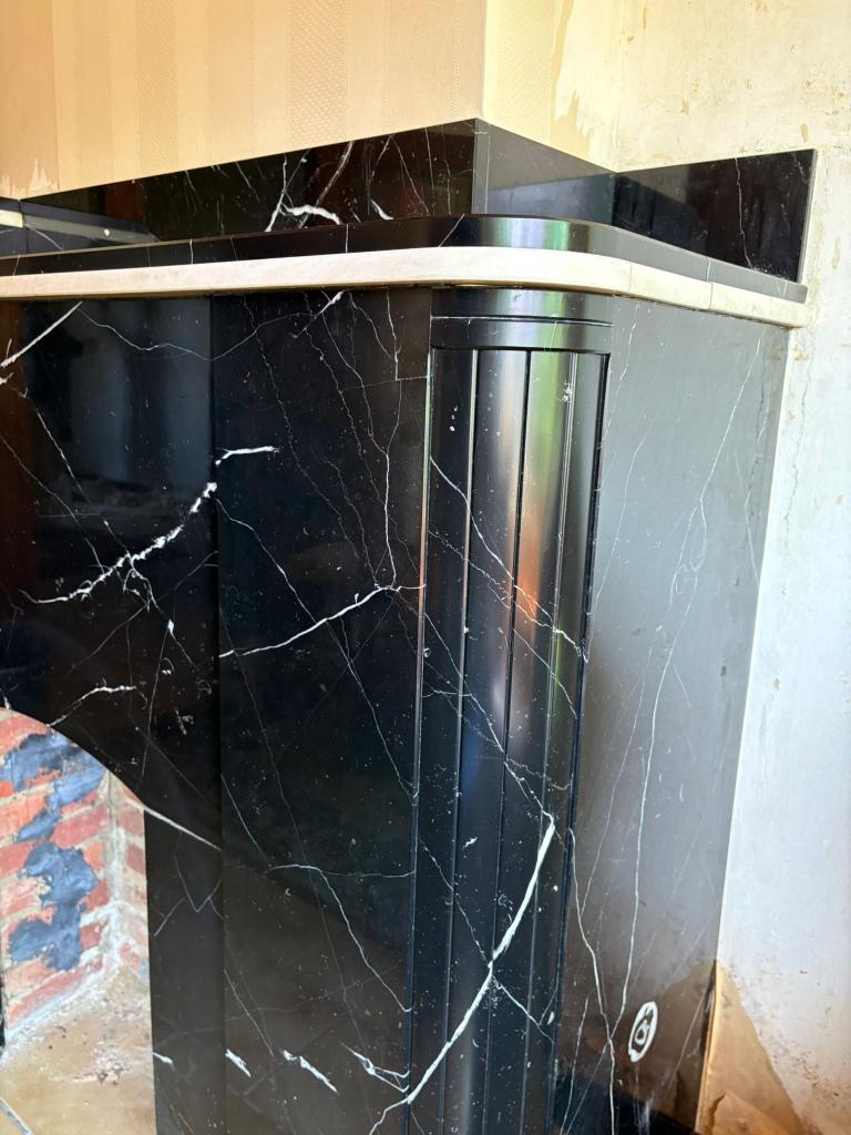 Marmer van schouw, Maison & Meubles, Cheminées, Enlèvement, Utilisé, Cheminée sur pied, Autres types