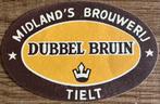 ÉTIQUETTE DOUBLE BRUN/TIELT/BIÈRE MIDLAND BREWERY, Enlèvement ou Envoi, Comme neuf, Autres types, Autres marques