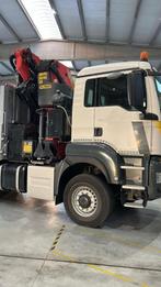 Vrachtwagen met Palfinger-kraan en kiepbak, Auto's, Vrachtwagens, MAN, Wit, Bedrijf, 2 zetels