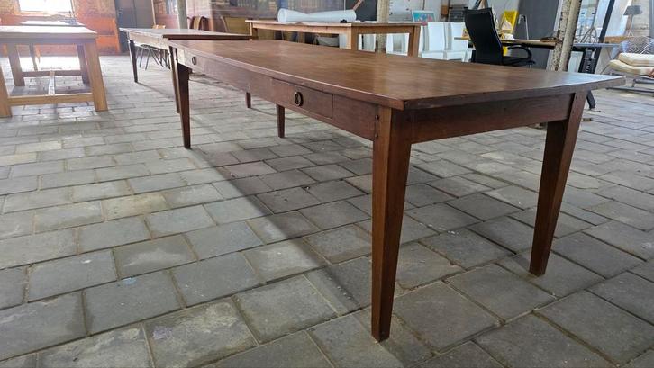 Mooie oude boerentafel 275 cm lang, Maison & Meubles, Tables | Tables à manger, Utilisé, Enlèvement