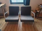 2x eenzit zetel zwart, (prijs voor beide samen), Huis en Inrichting, Fauteuils, Ophalen, Gebruikt, Minder dan 75 cm, Stof