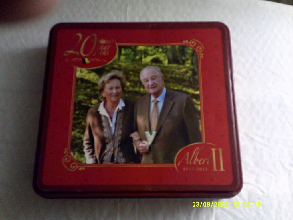 Blikken doos Koning Albert II en Paola, Enlèvement ou Envoi, Comme neuf, Autres types