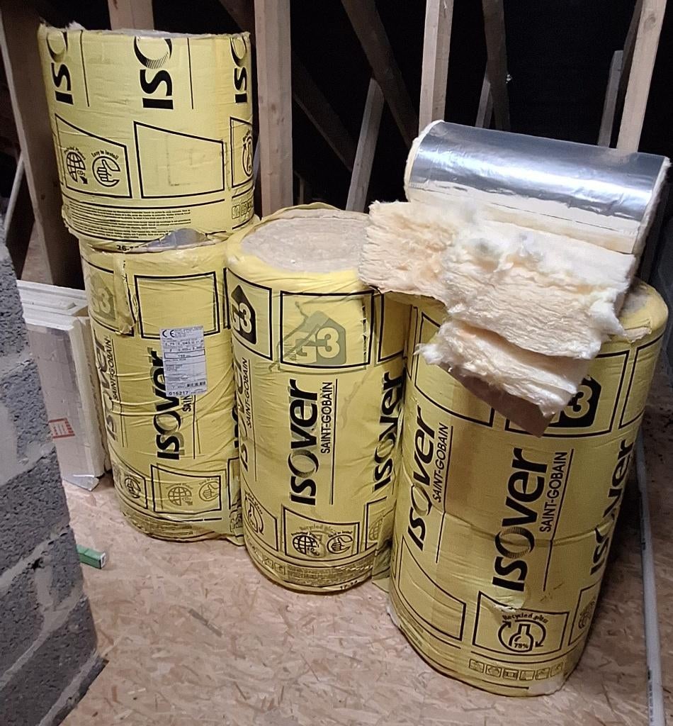 Isover Rollisol Plus 150 mm / 45 cm, Bricolage & Construction, Isolation & Étanchéité, Enlèvement, 12 cm ou plus, Neuf, 15 m² ou plus