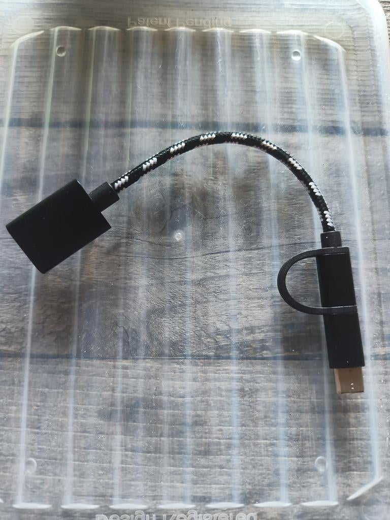 USB-C / Micro USB OTG adapter kabel – zoals nieuw, Computers en Software, USB Sticks, Zo goed als nieuw, Ophalen