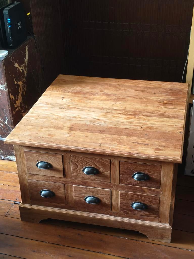 Table basse teck massif 80x80x50 cm, Maison & Meubles, Teck, 50 à 100 cm, Enlèvement, 50 à 100 cm