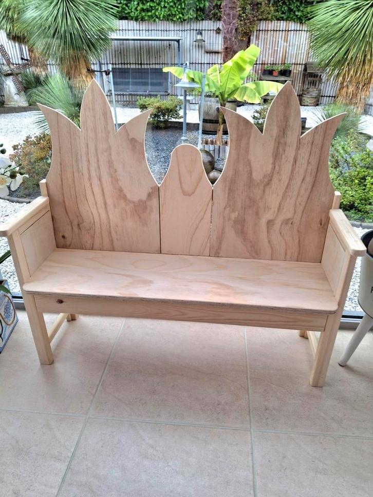 Nieuwe grote houten en sterke bank voor 2 tot 3 peuters 69€, Kinderen en Baby's, Kinderkamer | Inrichting en Decoratie, Ophalen